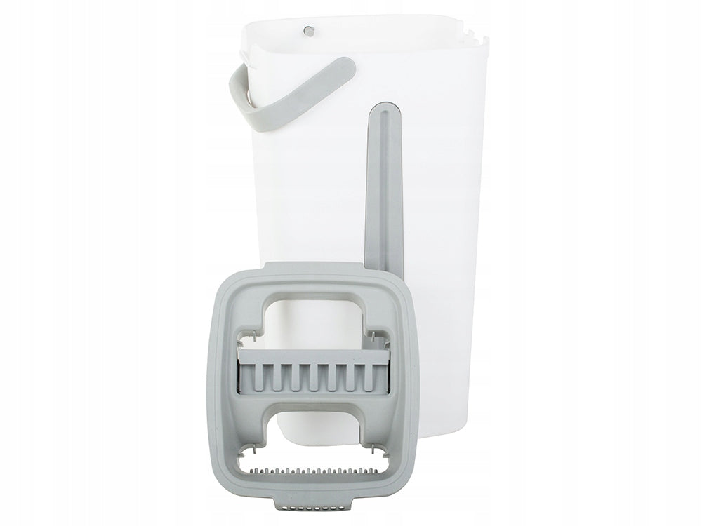 Set mop si galeata pentru stoarcere, Zola®, cu 2 camere, absoarbe rapid murdaria si apa, alb/gri Set mop si galeata pentru stoarcere, Zola®, cu 2 camere, absoarbe rapid murdaria si apa, alb/gri